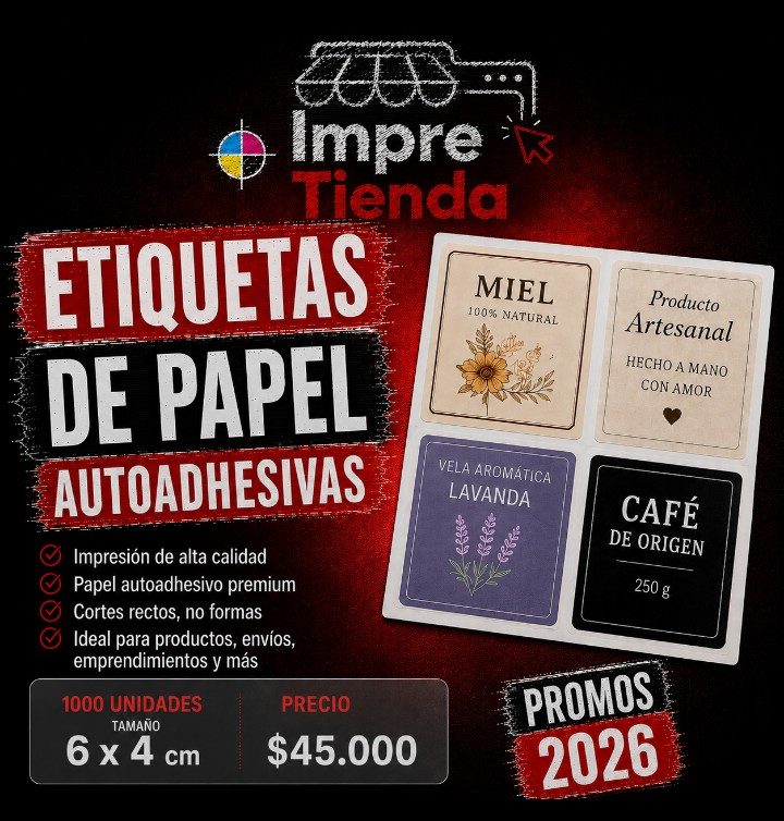 Etiquetas de papel autoadhesivo